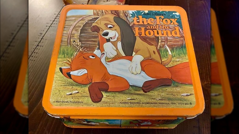 vintage The Fox and the Hound lunchbox from the 1980s