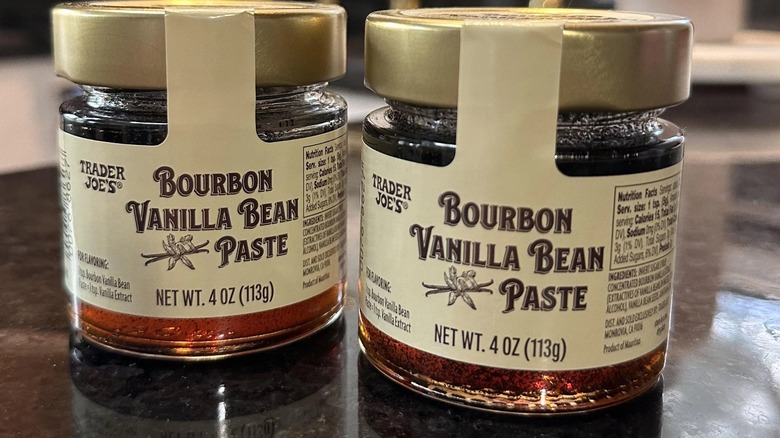 Two jars of Trade Joe's Bourbon Vanilla Bean Paste