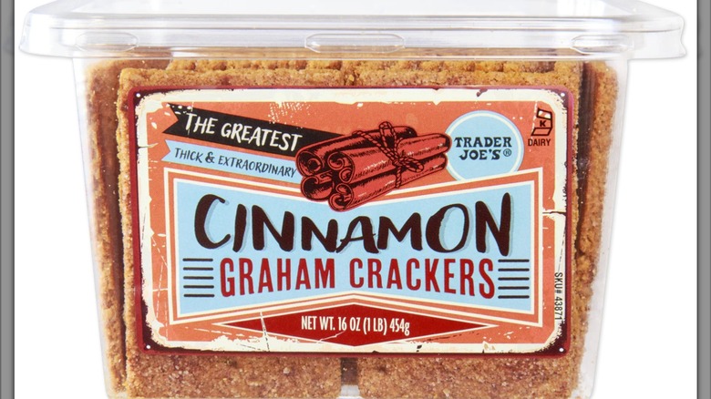 Trader Joe's Cinnamon Graham Crackers with a white background