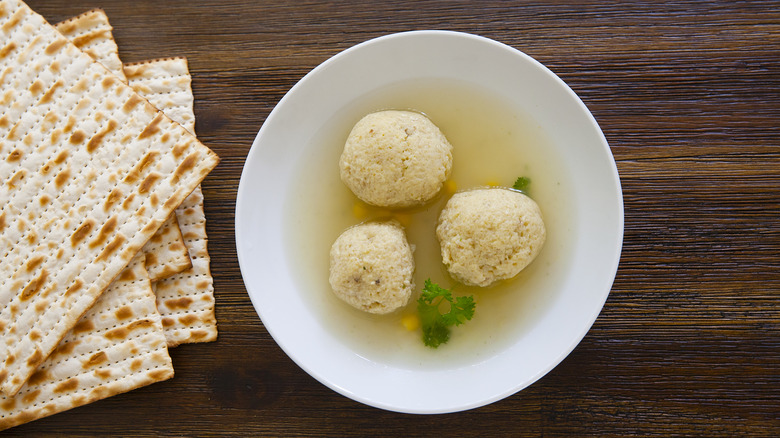 Bowl of matzo ball soup