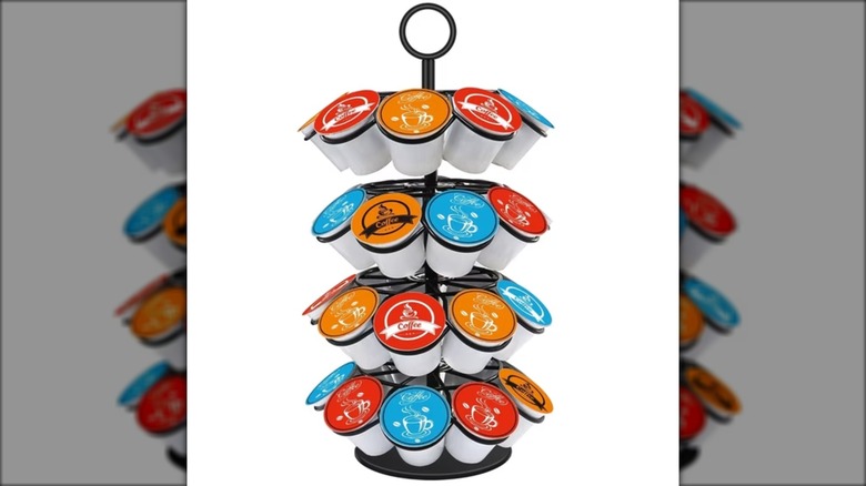 Coffee pod metal carousel organizer