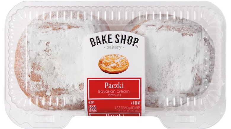 Clamshell package of Bake Shop Paczki against white background.