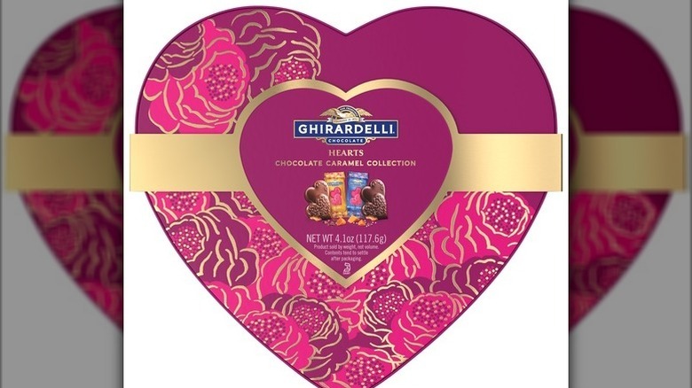 Caramel hearts collection on white background