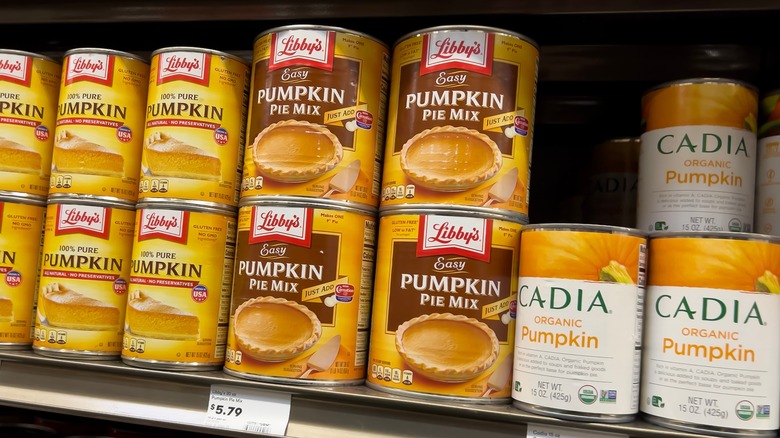 Canned pumpkin pie filling