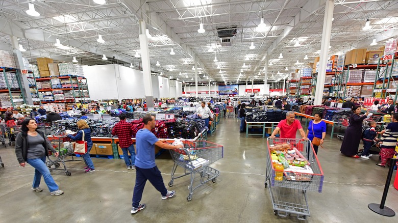 Costco store interior with shoppers