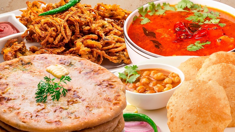various dishes of Indian food