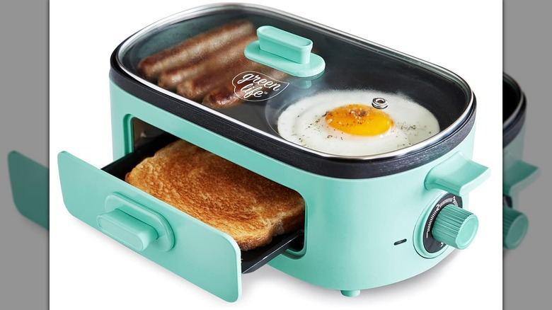 A GreenLife 3-in-1 Breakfast Maker Station on a white background