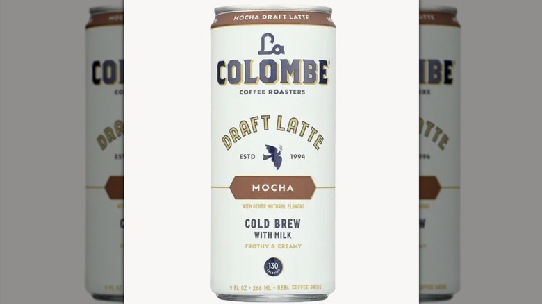 La Colombe mocha draft latte on white background