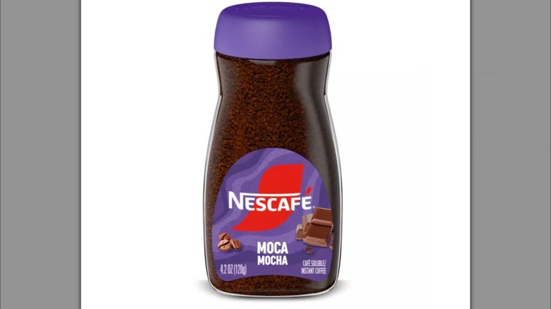 Nescafe mocha instant coffee on white background