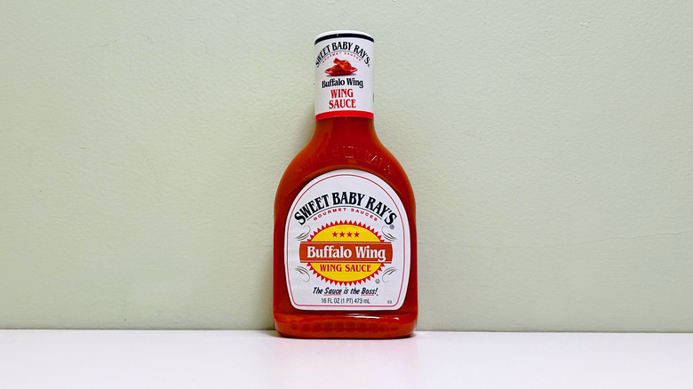 A bottle of Sweet Baby Ray's Buffalo Wing Sauce