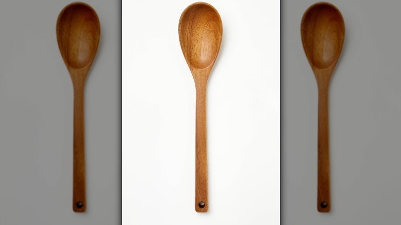 Figmint acacia wood spoon on white background