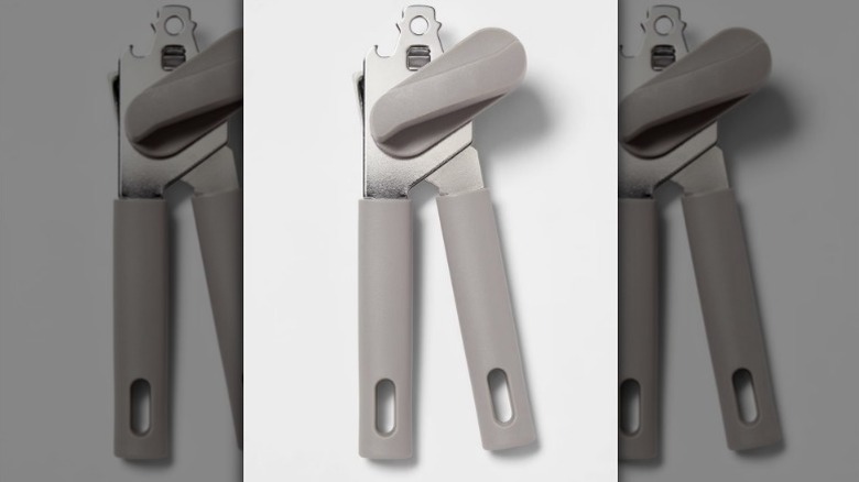 Room Essentials gray can opener on white background