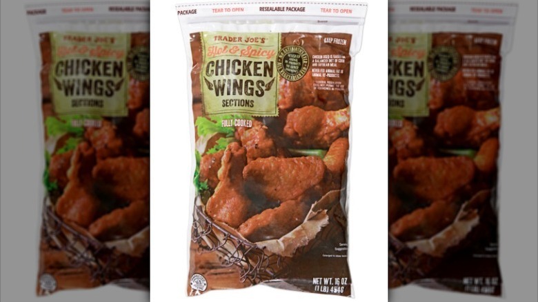 Chicken wings bag on white background