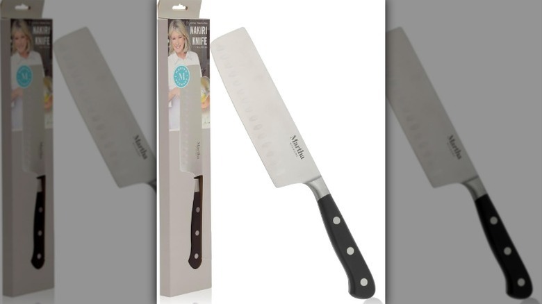 Nakiri knife on white background