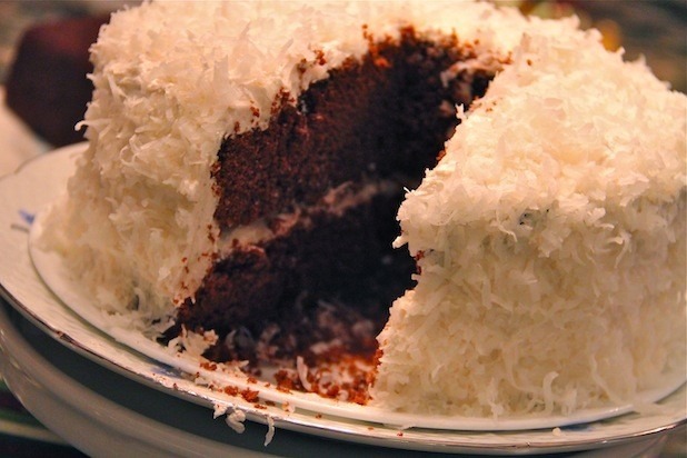 Gram's Supreme Devil's Food Cake With White Marshmallow Frosting    