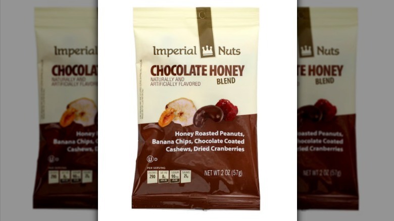Imperial Nuts chocolate honey blend on white background