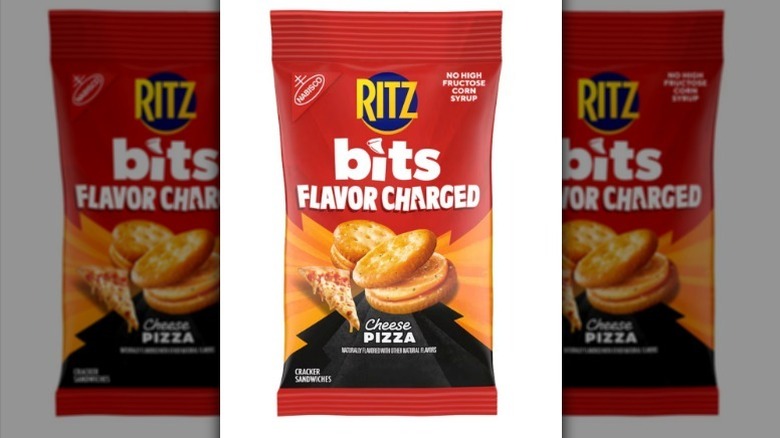 Ritz Bits pizza flavor on white background