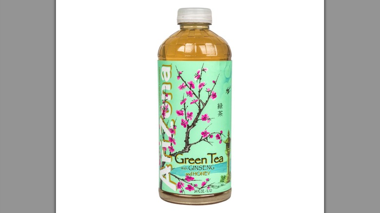 AriZona Green Tea on a white background