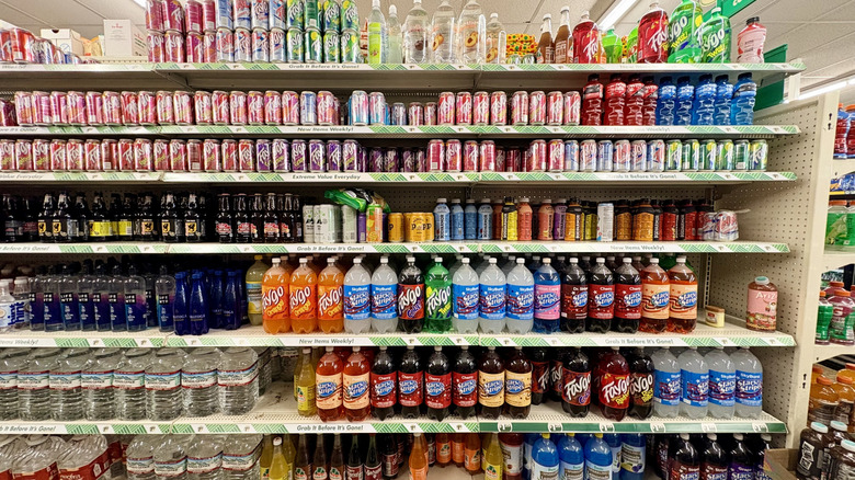 A collection of drinks at Dollar Tree