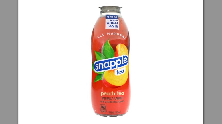 Snapple Peach Tea on a white background