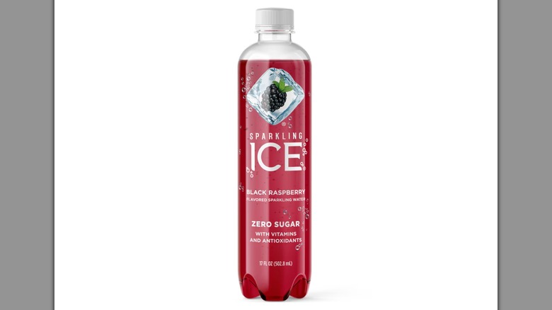 Sparkling Ice Black Raspberry Sparkling Water on a white background