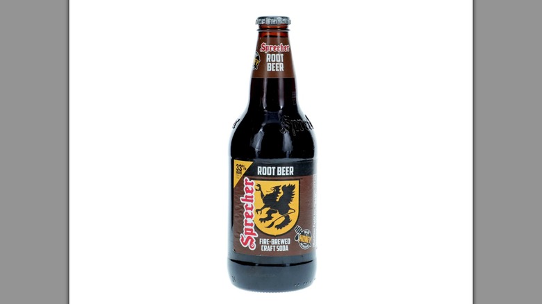 Sprecher Fire Brew Root Beer on a white background