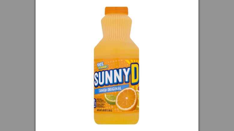 Sunny D Tangy Original Citrus Punch on a white background