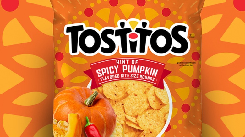 Tostitos spicy pumpkin chips bag