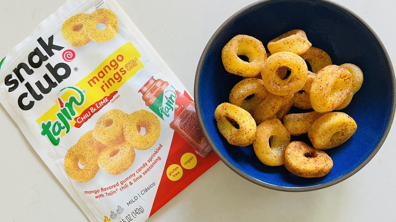 spicy tajín mango gummy rings