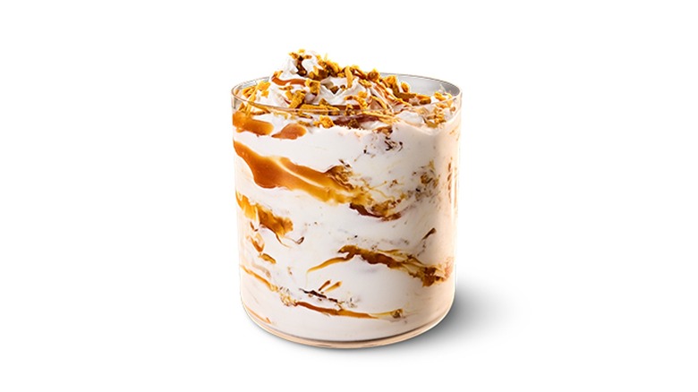A McFlurry with caramel and coconut crisps