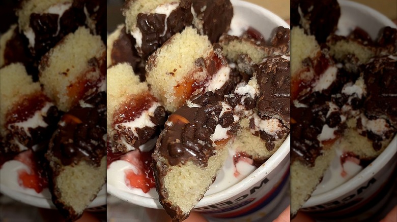 Close up of gansito cakes in a McFlurry