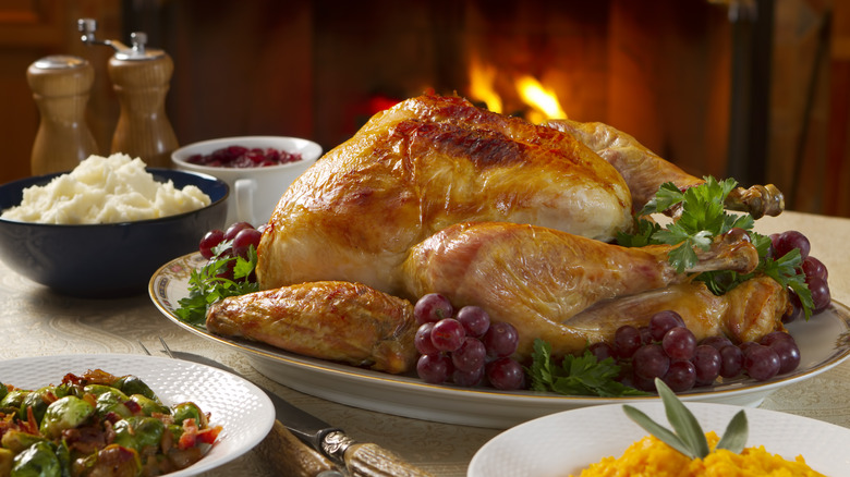 Whole roast turkey