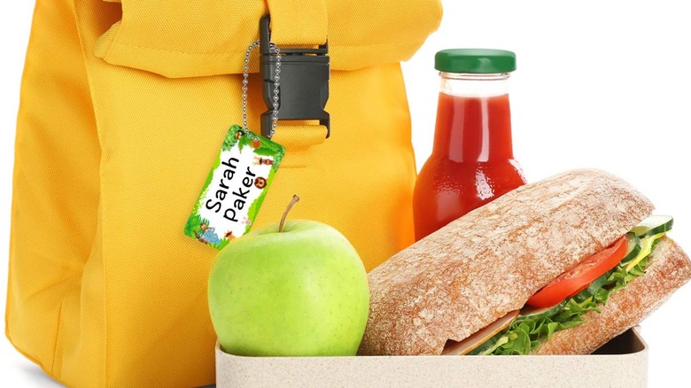 lunch box with name label