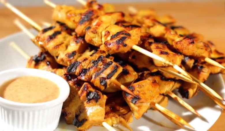 Thai Marinated Grilled Chicken Skewers