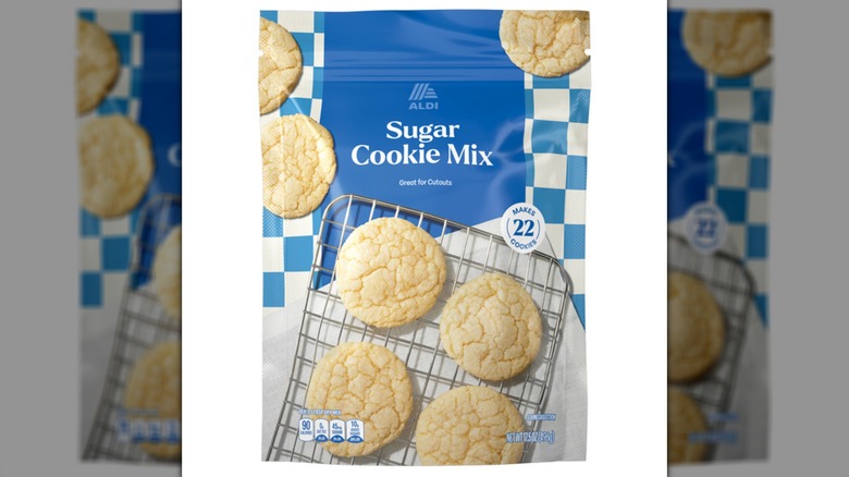 A bag of Aldi Sugar Cookie Mix on a white background