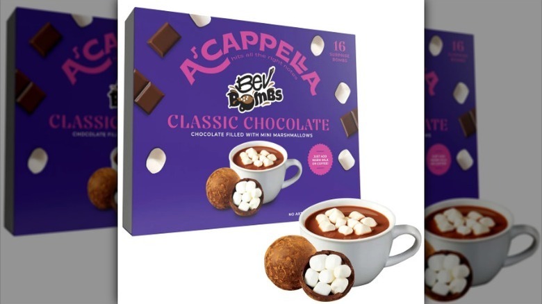 A'cappella hot chocolate bombs on white background