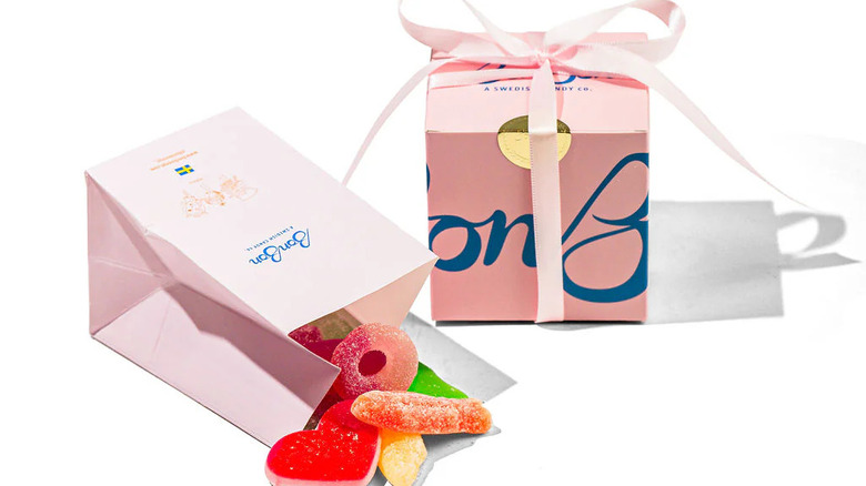 BonBon gift box with candy spilling out of bag