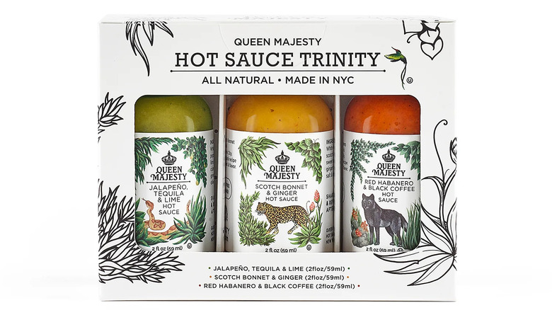 Queen Majesty hot sauce trio in box