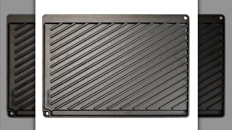 Cast iron grill/griddle on white background