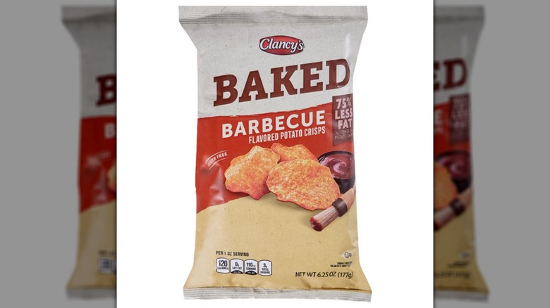 Clancy's Barbecue Baked Potato Crisps on a white background