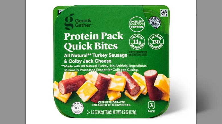 Good & Gather Colby Jack & Turkey Sausage Protein Pack on a white background