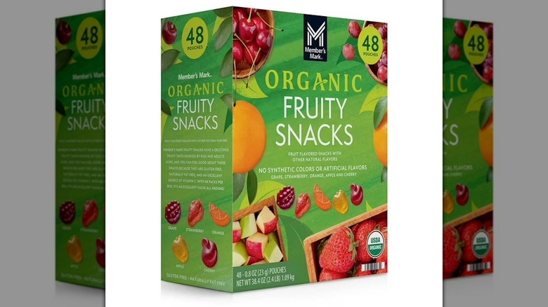 Member's Mark Organic Fruity Snacks on a white background