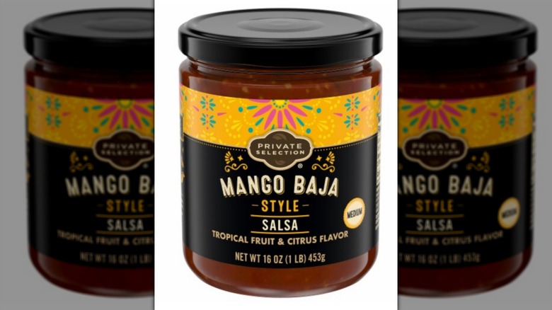Private Selection Mango Baja Style Medium Salsa on a white background