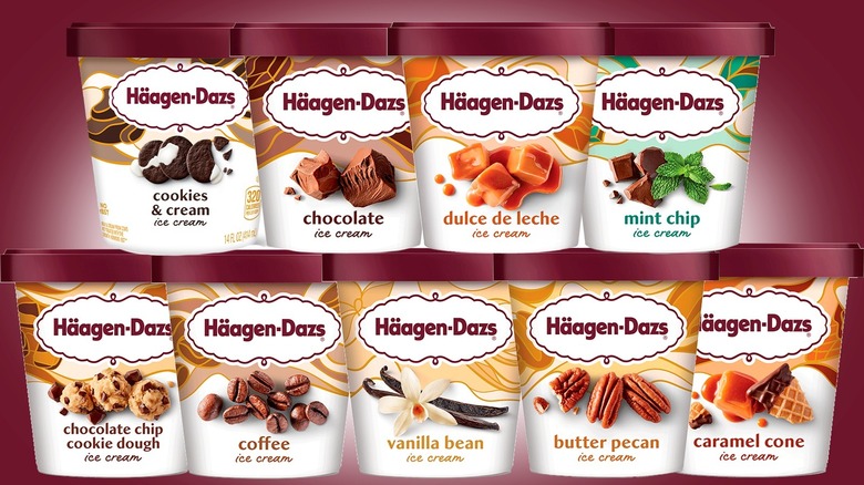 Pints of Haagen-Dazs ice cream