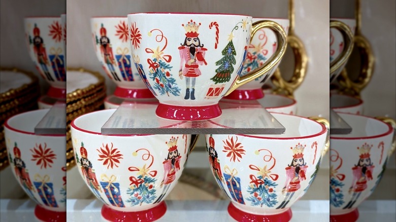 Nutcracker teacups on a HomeGoods shelf