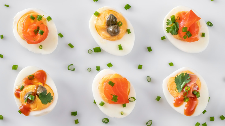 mixed deviled eggs