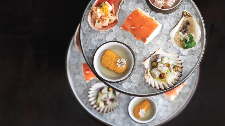 Seafood tower at The Library Restaurant in NoMad Hotel