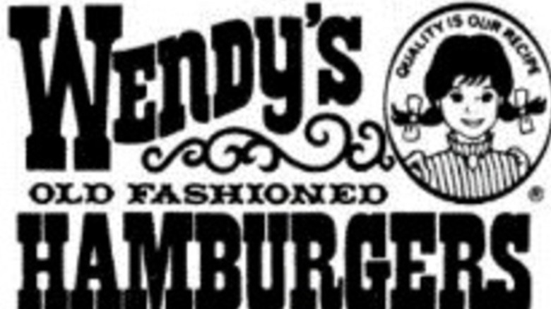 The 1971 Wendy's logo in black and white