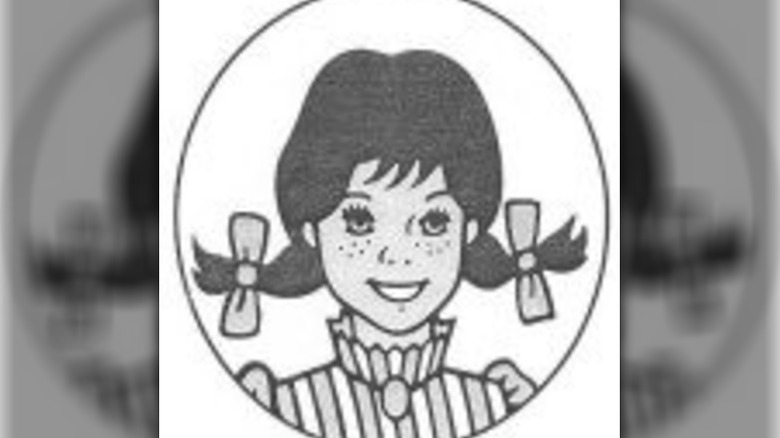 The original Wendy's logo in black and white