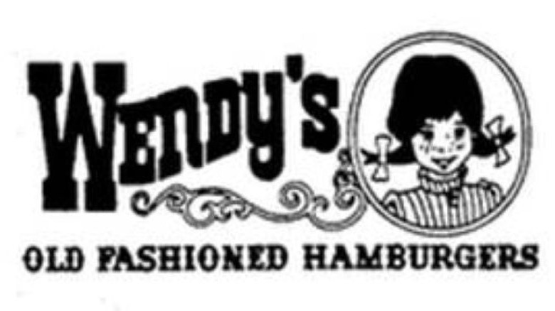 The original Wendy's logo in black and white